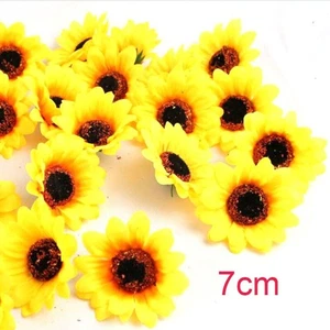 7cm Mini Silk Sunflower Artificial Fake Flowers Head For diy Wedding Party - Picture 1 of 10
