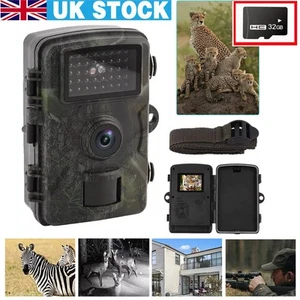 32GB Wildlife Trail Camera 1080P Game Night Vision Outdoor Motion Hunting Cam UK - Picture 1 of 11
