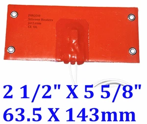 2 1/2" X 5 5/8" 63.5 X143mm 12V  50W w/ Eyelets w/ Thermostat Fuel Filter Heater - Picture 1 of 12