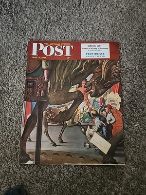 Saturday Evening Post Magazine May 3, 1947 Norman Rockwell Circus General Clay - Image 1 of 4