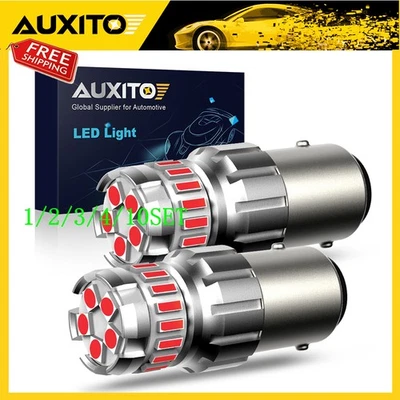 AUXITO 1156 BA15S 7506 P21W LED Luz de freno Rojo Bombillas de parada trasera 23-SMD 1~10Set Foto 1 de 4