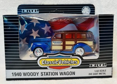 Vehículos clásicos ERTL 1940 Woody Station Wagon - 1/43 - Metal fundido a presión Foto 1 de 4