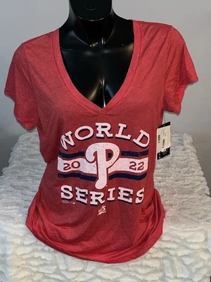 PHILADELPHIA PHILLIES MLB MAJESTIC THREADS WORLD SERIES SHIRT WOMENS 2XL NWT - Image 1 of 2