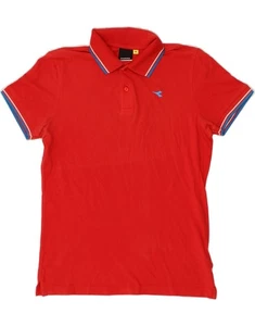 DIADORA Mens Polo Shirt Medium Red Cotton NW02 - Picture 1 of 3