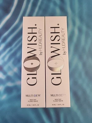 Lot Of 2 Huda Beauty GloWish Multidew Vegan Skin Tint Foundation Medium Tan 06 - Image 1 of 4