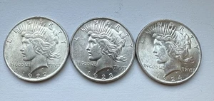 Lot of 3 Peace Dollars 1922, 1923, 1924 BU COINS-INV#7818 - Picture 1 of 8