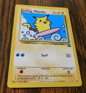 Tarjeta Promocional Surfing Pikachu Pokémon Estrella Negra #28 Liga Pokémon 2001 - Imagen 1 de 2