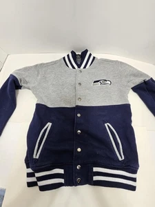 NFL Seattle Seahawks Full Snap Jacket Youth Size Small (8) Cotton Polyester Bled - Picture 1 of 13