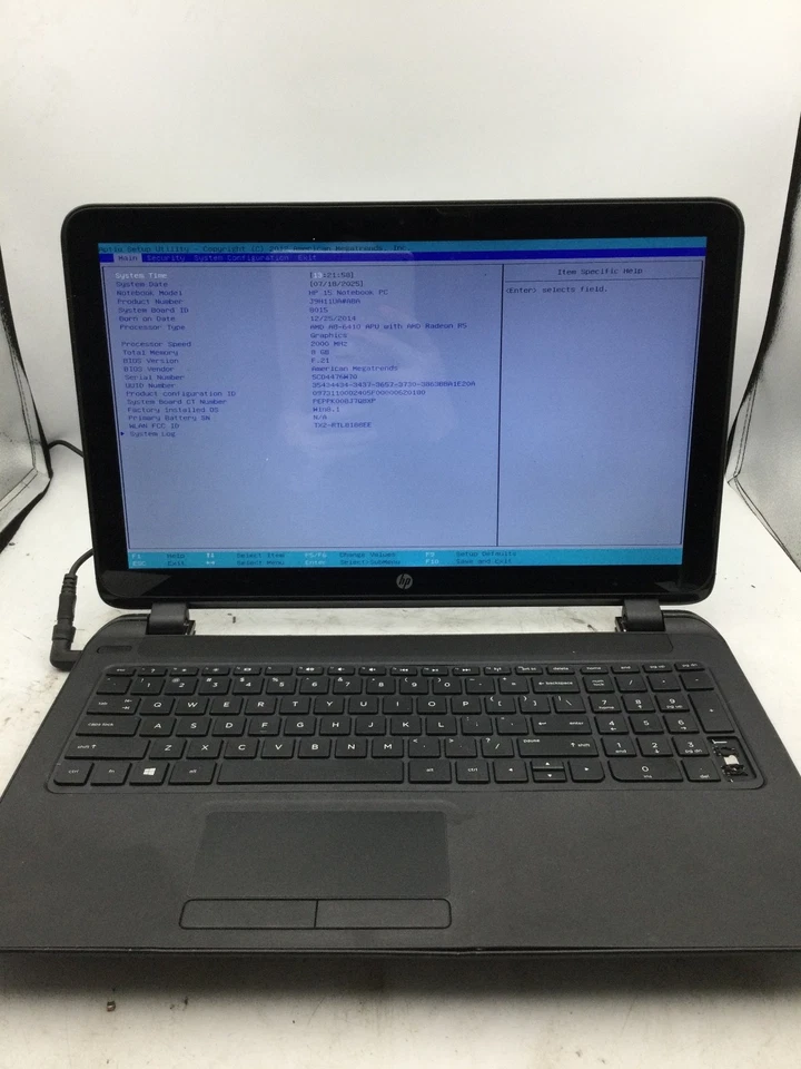 HP PAVILION 15 - BOOTS TO BIOS - INTEL I3 4005 - 4GB RAM - READ DESCRIPTION - BB - Image 1 of 4