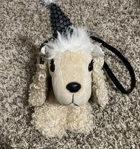 Poochie & Co Girl's Furry Poodle Dog Tan Purse Black/ White Sequin - Picture 1 of 8