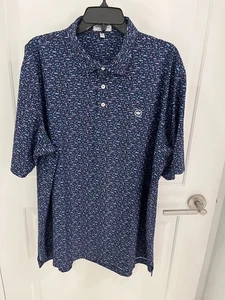 Neu ohne Etikett Peter Millar Sommer bequem Golf Polo-Shirt Krone Kaktus Autos Druck XL - Bild 1 von 8