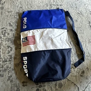 Mochila de Colección Y2K Polo Sport Ralph Lauren Barril Cremallera Bolsa Expandible - Imagen 1 de 12