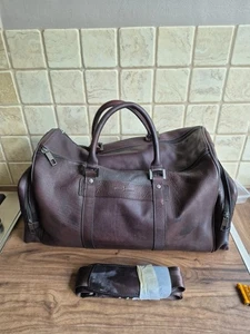 Jasper Conran Leather Holdall Travel and Weekender Bag Brown From Debenhams - Picture 1 of 11