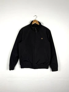 Fred Perry Black Nylon Bomber Jacket Size Medium - Picture 1 of 5