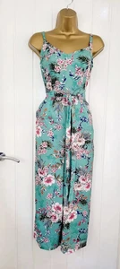 YUMI Playsuit Jumpsuit Lightweight Sage Tropical Floral Holiday Occasion NEW - Picture 1 of 5