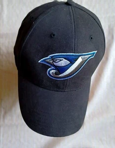 Schwarze Baseballkappe blau Jays verstellbarer Haken und Schlaufenriemen hinten - Bild 1 von 9