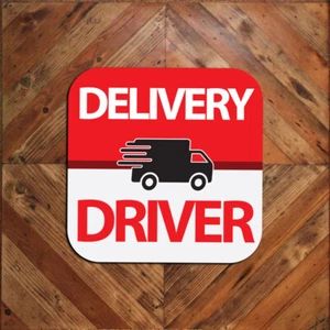 One Generic DELIVERY DRIVER Car Magnet Sign 9"x9" Food Packages Vehicle Signage - Picture 1 of 3