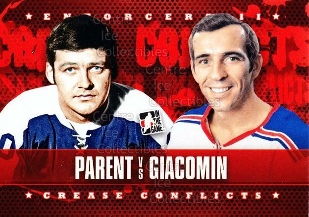 2013-14 ITG Enforcers #99 Bernie Parent, Ed Giacomin - Image 1 of 1