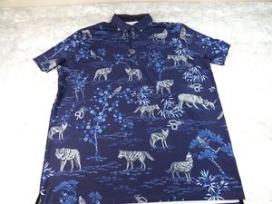 Greyson Polo Herren XXL Blau Wolf Tigers Wild Life Golf Performance Pullover - Bild 1 von 16