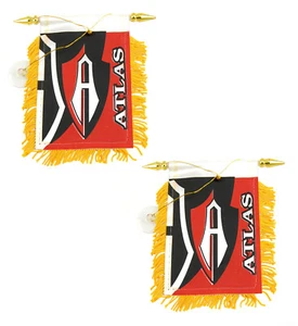"Bandera de fútbol mini bandera ""Atlas"" 4""x6"" taza de succión espejo retrovisor" 2 piezas - Imagen 1 de 2