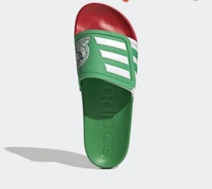 Nuevo Sin Caja 12 Adidas ADILETTE TND México Fútbol Explicación GC9710 Verde/Rojo/Blanco Bandera Logotipo - Imagen 1 de 6