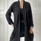 TopShop Charcoal Grey Open Front Cardigan With Pockets Size Uk8