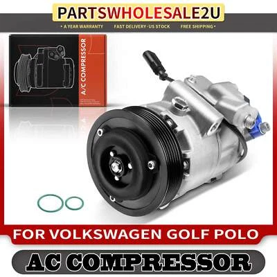 Compresor de aire acondicionado con embrague para Volkswagen Golf Bora Fox Lupo Seat Cordoba Ibiza Foto 1 de 4