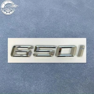 CHROME 650i FOR 650 i REAR TRUNK NAMEPLATE EMBLEM BADGE NUMBERS DECAL NAME NEW - Picture 1 of 5