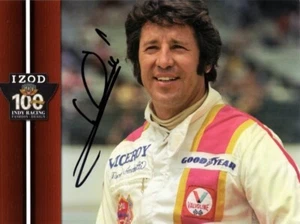 MARIO ANDRETTI Firmado 4.5x5.5 INDY INDYCAR CARRERAS RACINGCAR Tarjeta de Héroe Foto - Imagen 1 de 1