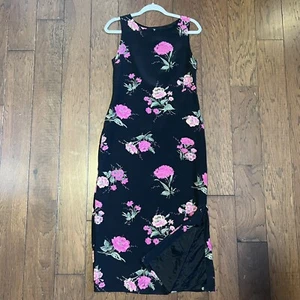 Casual Corner Women's SP 4 100% Silk Floral Lined Maxi Dress with Hidden Zipper - Picture 1 of 12