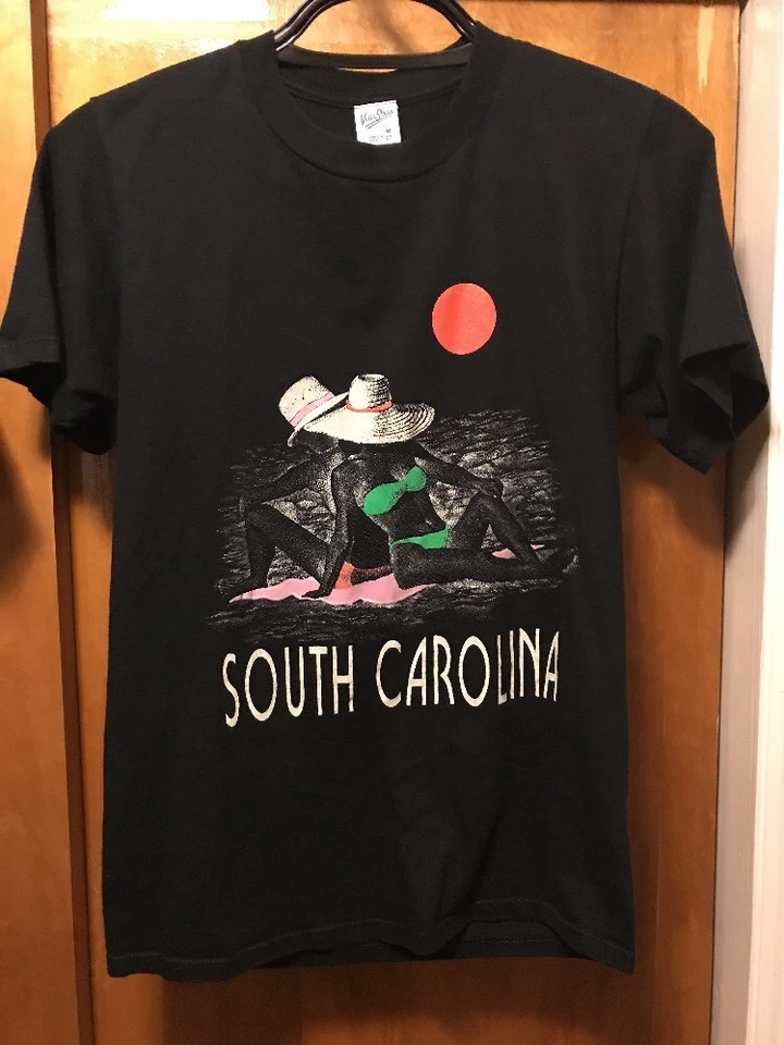 SOUTH CAROLINA ~ VINTAGE ~ MED ~ Bikini Playa Turística SEXY ~ HECHO EN EE. UU. ~ Camiseta Foto 1 de 1