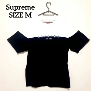 Supreme SPLIT LOGO maglietta manica corta uomo colore bianco e nero taglia M - Foto 1 di 8