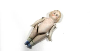 Antique Ceramic Girl Doll with Movable Arms and Legs 3.5" Tall - Picture 1 of 3