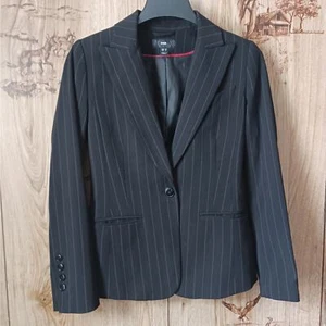 H&M Pink Pinstripe Black Suit Blazer Size 6 - Picture 1 of 9