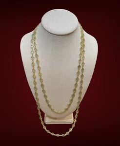 Increíble collar de cadena larga Satoir francés de oro amarillo de 18 quilates - Imagen 1 de 5