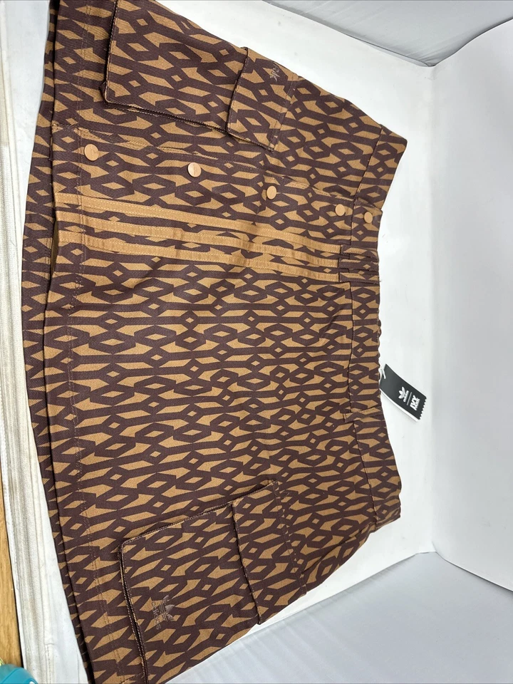 adidas x Ivy Park Women's Monogram Mini Skirt CD4 Wild Brown HB8426 Small