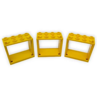 Lego Fenster Rahmen 2x4x3 Gelb Fensterrahmen 4528164 60598 Ersatzteil 3 Stück - Bild 1 von 3
