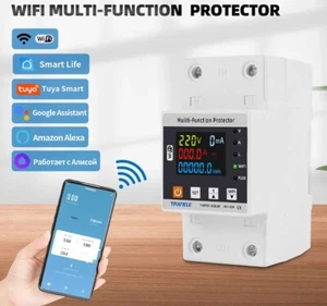 63A Smart Earth Leakage Meter Over Under Voltage Protector For TUYA WiFi Breaker - Picture 1 of 21