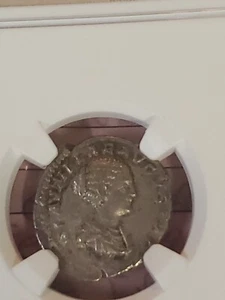 PLAUTILLA AR DENARIUS SILVER NGC HOLDER GRADED VF. NEW..MARRIED.COIN.WEDDING. - Picture 1 of 18