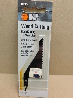 U1344 Black & Decker Flush Cutting Jig Saw Blade 7 TPI 3"  New Old Stock  USA - Image 1 of 4
