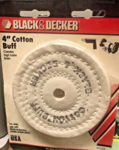 4" cotton Buff High luster finish for drills Use w B&D U2206 wheel arbor - Picture 1 of 2