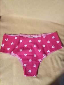Victoria Secret Red / Pink Hearts Logo Cheekster Panty Size M "NWT"
