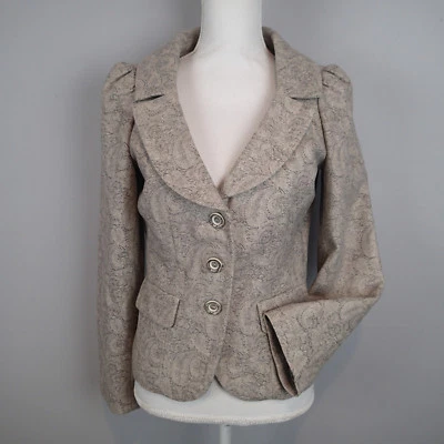 Blazer WHITE HOUSE BLACK MARKET, CHAQUETA, TALLA 6 mezcla de lana floral e7 Foto 1 de 4