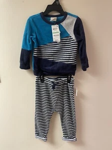 First Impressions Striped Blues and White Sweatshirt & Jogger Set Size 18 Months - Picture 1 of 4