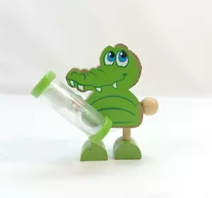 Teeth Brushing Timer Crocodile For Kids Collectible Decorative Wood Decor - Picture 1 of 14