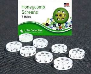 HONEYCOMB GLASS SCREENS SMOKING PIPE FILTERS FROSTED GLASS AGS006 - Picture 1 of 5
