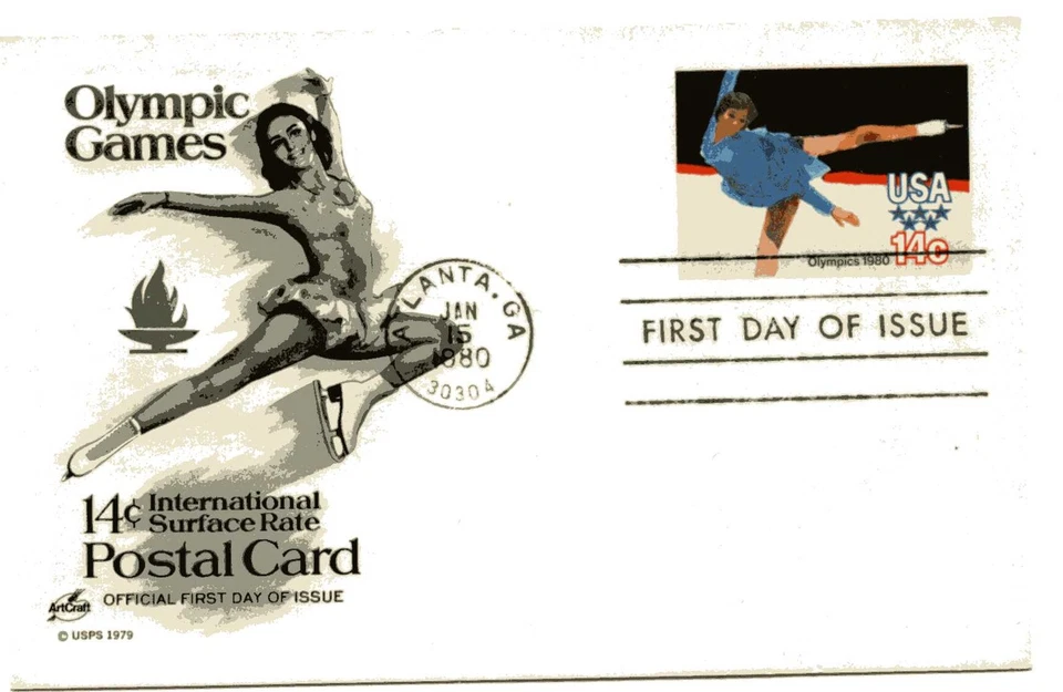UX82 14c Olympics 1980, Ice Skating, ArtCraft, FDC - Image 1 of 1