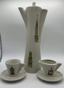 Vintage MCM German Coffee Set Pot Creamer Cups Saucers Zaren Kaffee #823 - Picture 1 of 11