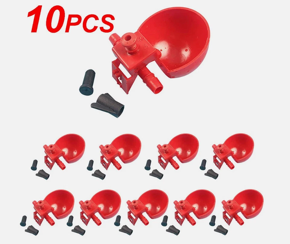 10 ШТ. Автоматические Чашки для Полива Курицы Поилка для Птицы Поилка Поилка Утка Перепелка Курица Новая - Изображение 1 из 4