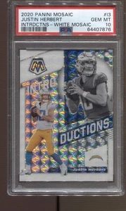 Justin Herbert Mosaic Introductions 2020 blanco #13 21/25 PSA 10 RC LA cargadores - Imagen 1 de 2